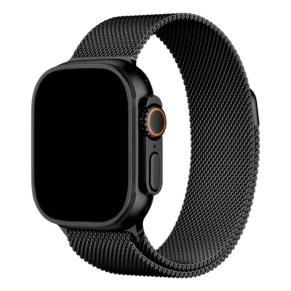 Milanaise Armband für Apple Watch Ultra, Ultra 2 & Ultra 3 (Schwarz, extra breit)