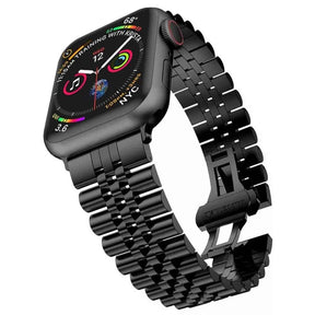 Apple Watch Jubilee Armband aus Edelstahl Metall in Schwarz