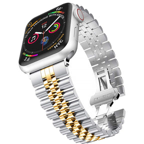 Apple Watch Jubilee Armband aus Edelstahl Metall in Silber / Gold