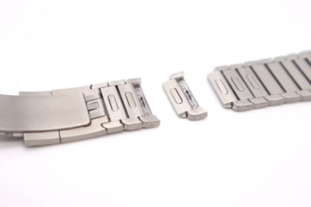 Gliederarmband für Apple Watch | per Knopf kürzen | mit Faltschließe